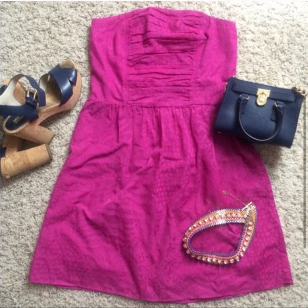 Pink Express animal print strapless dress